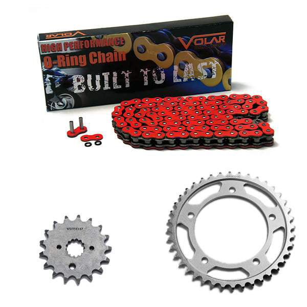 Red for 2007-2008 Suzuki GSXR 1000 Volar O-Ring Chain and Sprocket Kit